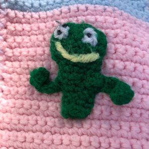 Hand crochet baby blanket 3D characters